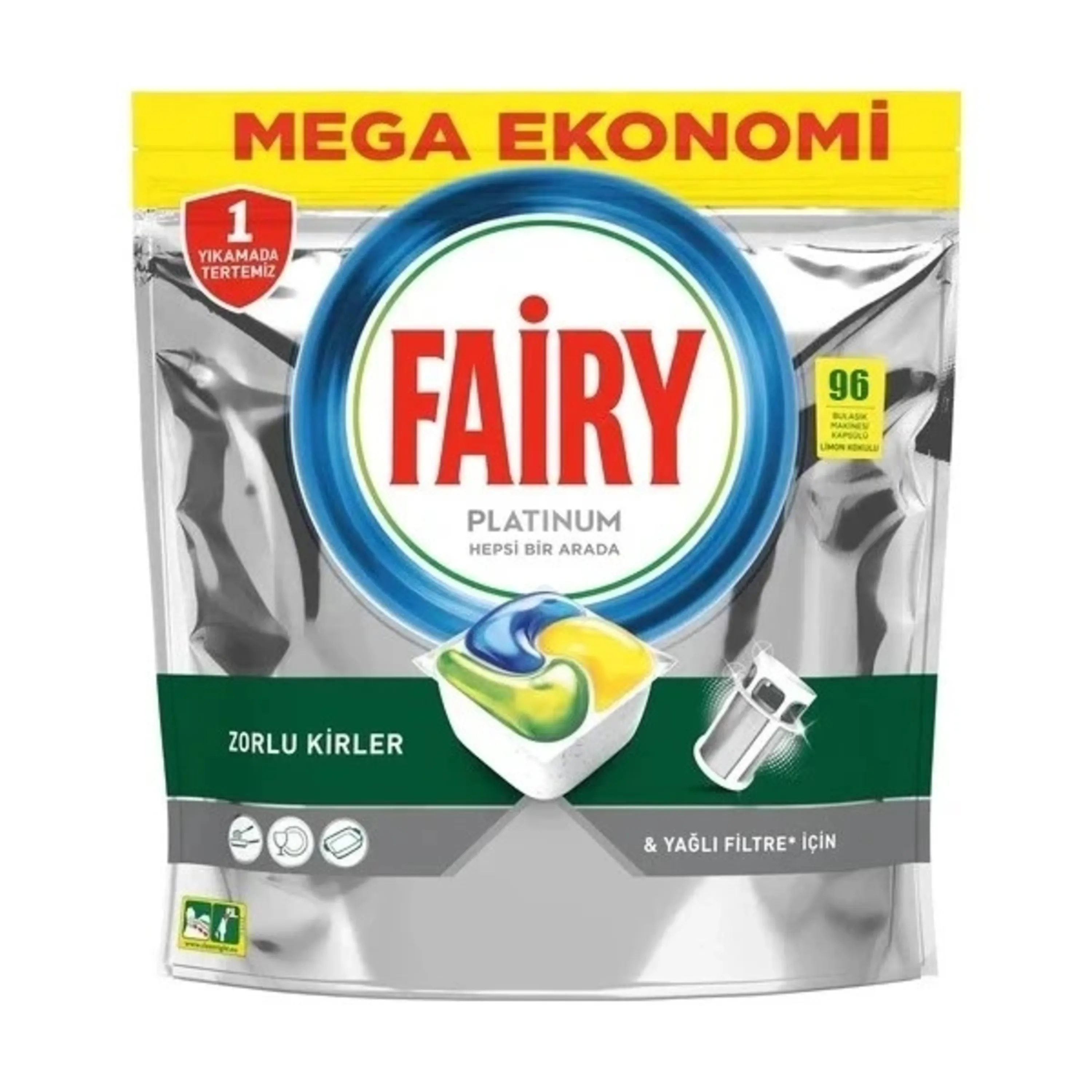 قرص ماشین ظرفشویی فیری مدل پلاتینیوم Platinum بسته 96 عددی
